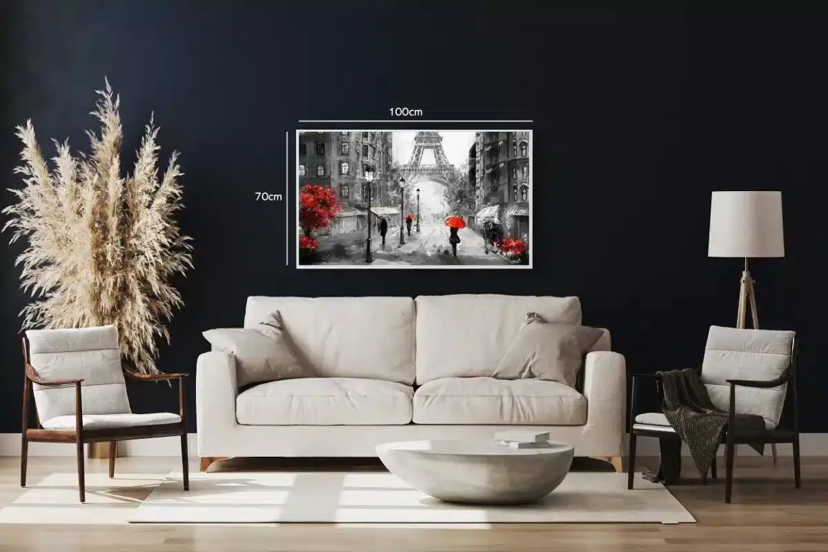 Paris Street Scene With Eiffel