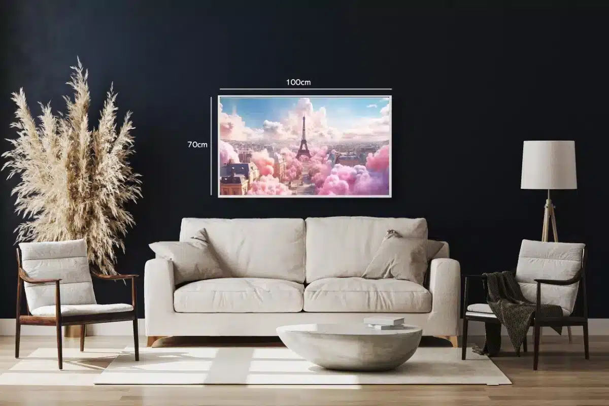 Paris Skyline With Pink Clouds
