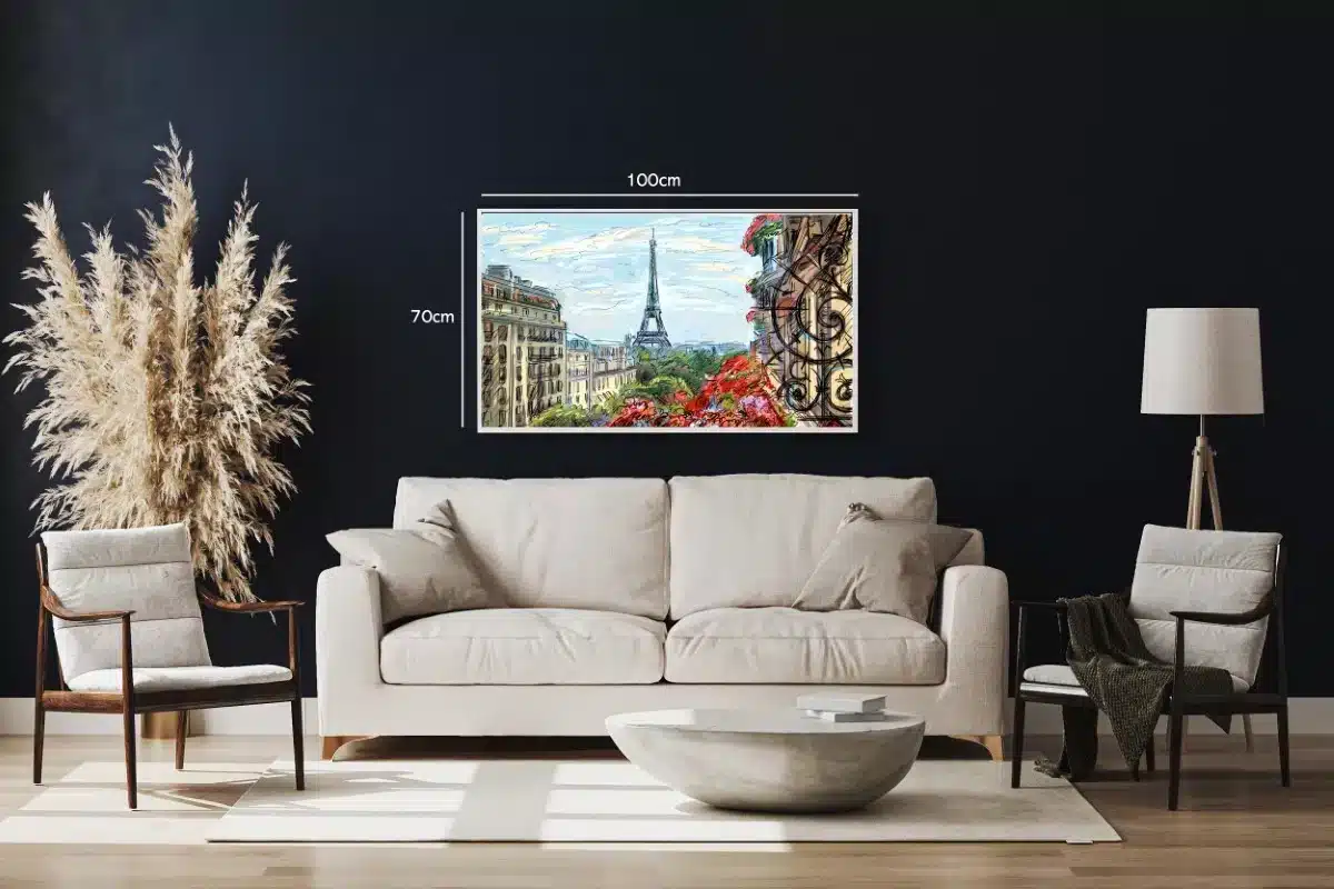 Parisian Street With Eiffel Tower