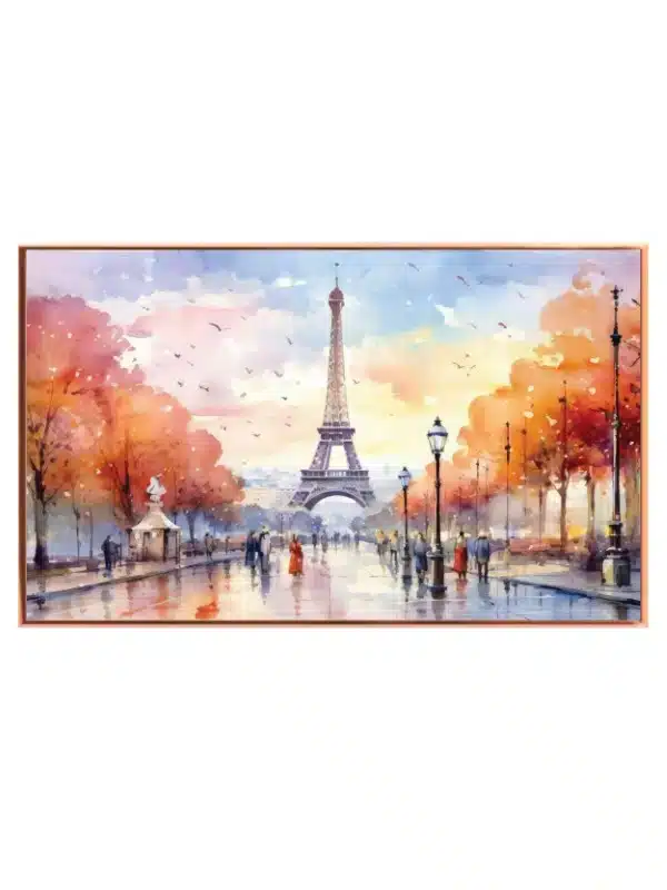 Paris Street With Eiffel Tower