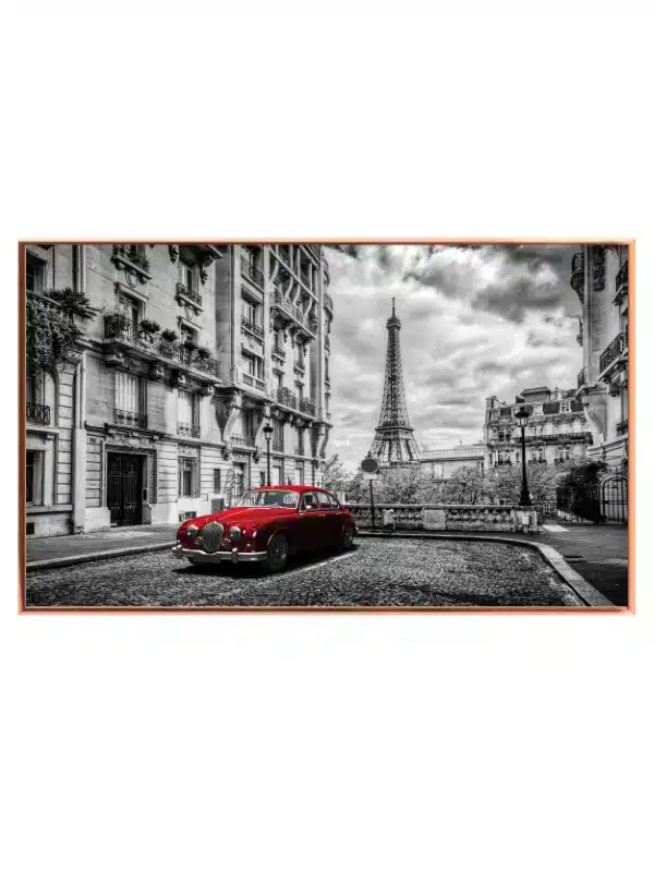 Rød Vintagebil I Paris