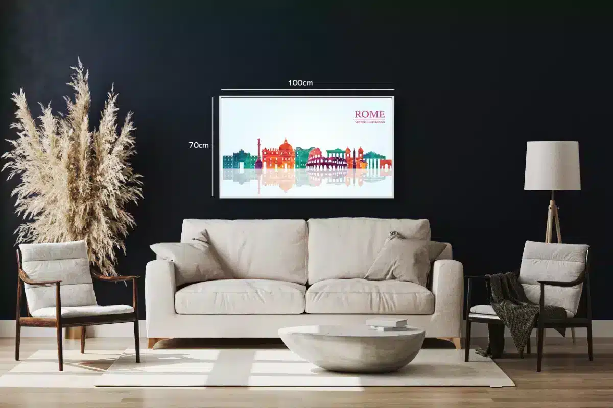 Farverig Rom Skyline Illustration