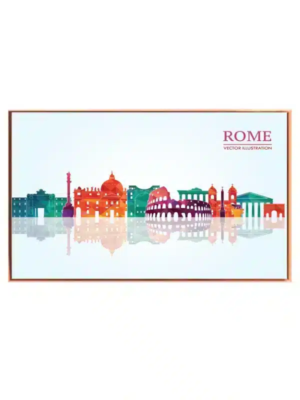 Farverig Rom Skyline Illustration