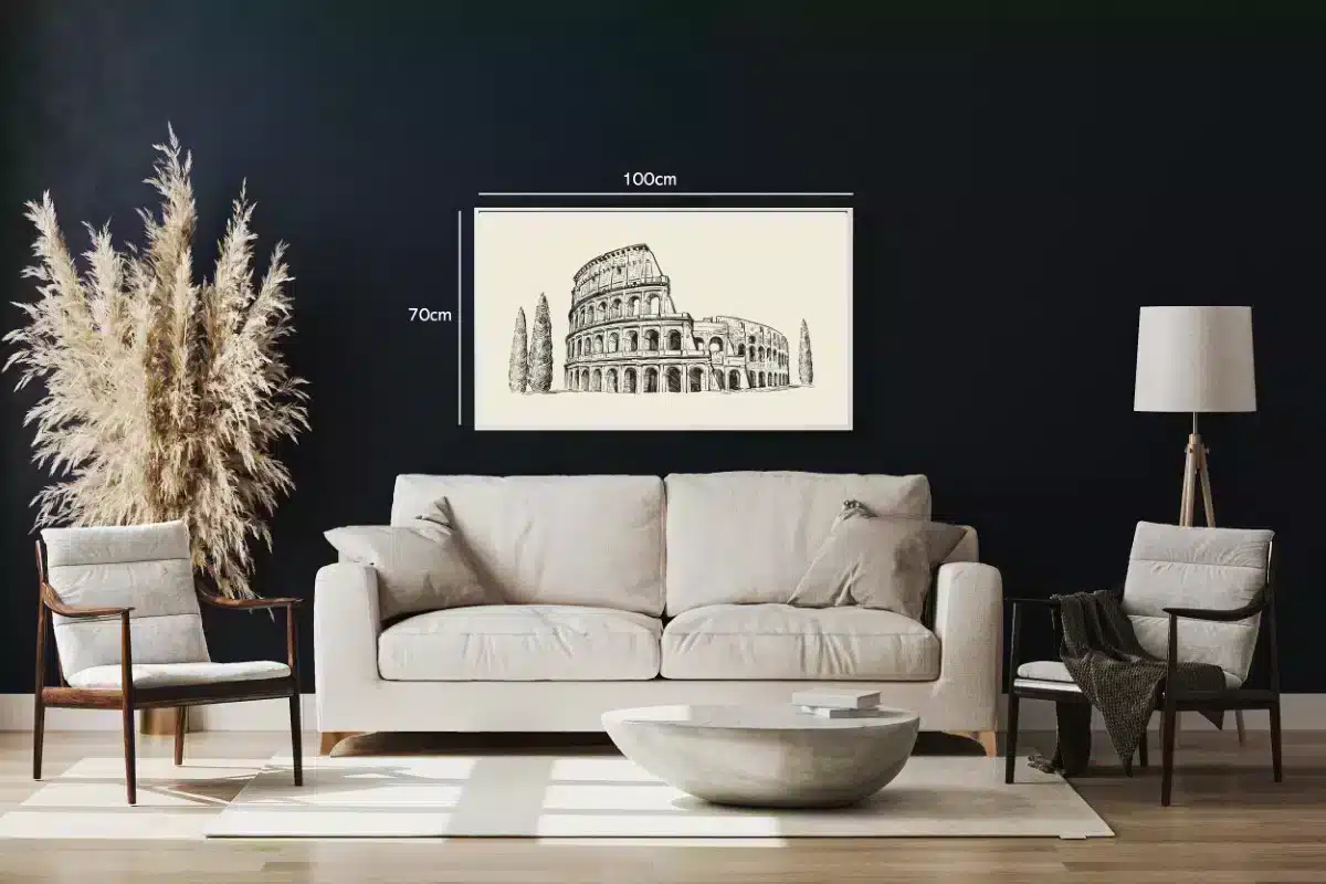 Sort Hvid Colosseum Illustration