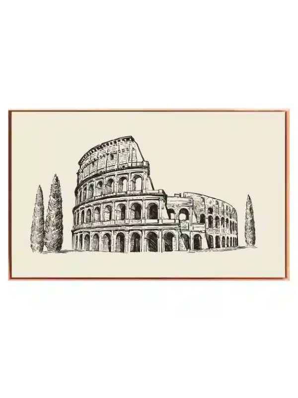 Sort Hvid Colosseum Illustration