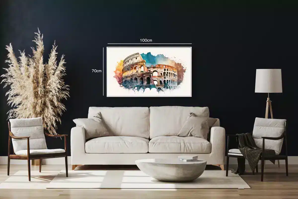Farverig Akvarel Af Colosseum