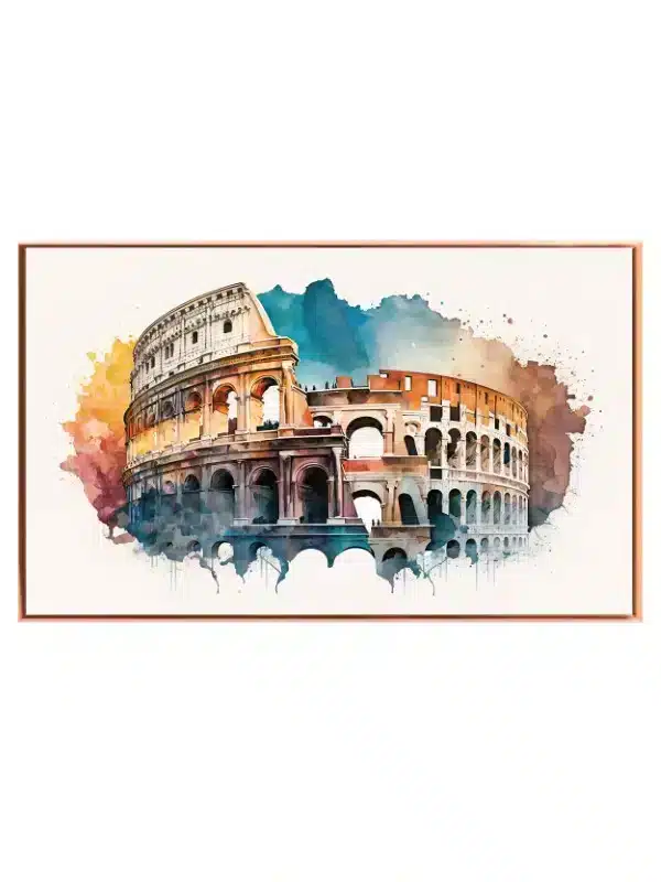 Farverig Akvarel Af Colosseum