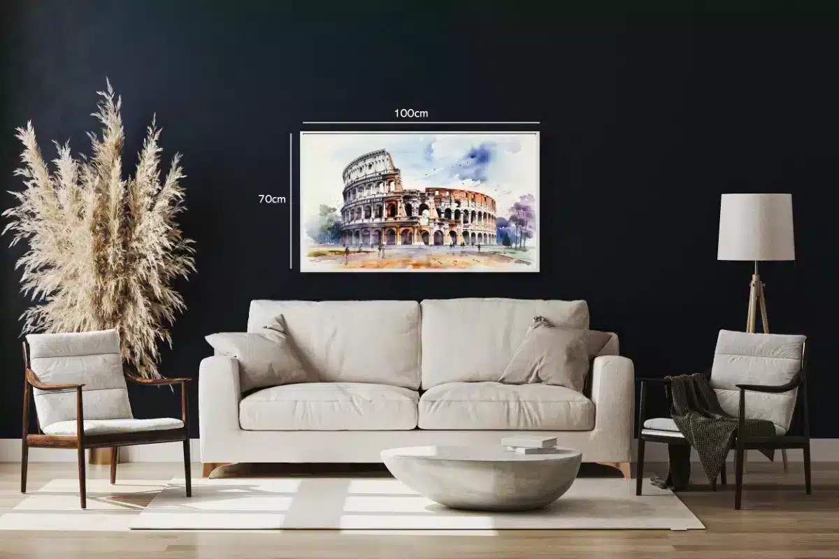 Akvarel Illustration Af Colosseum