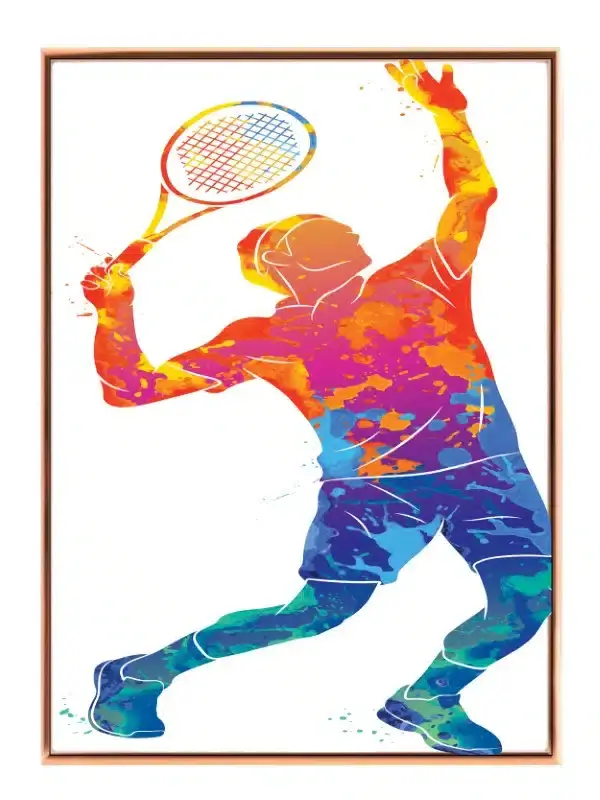 Farverig Tennisaction i Bevægelse