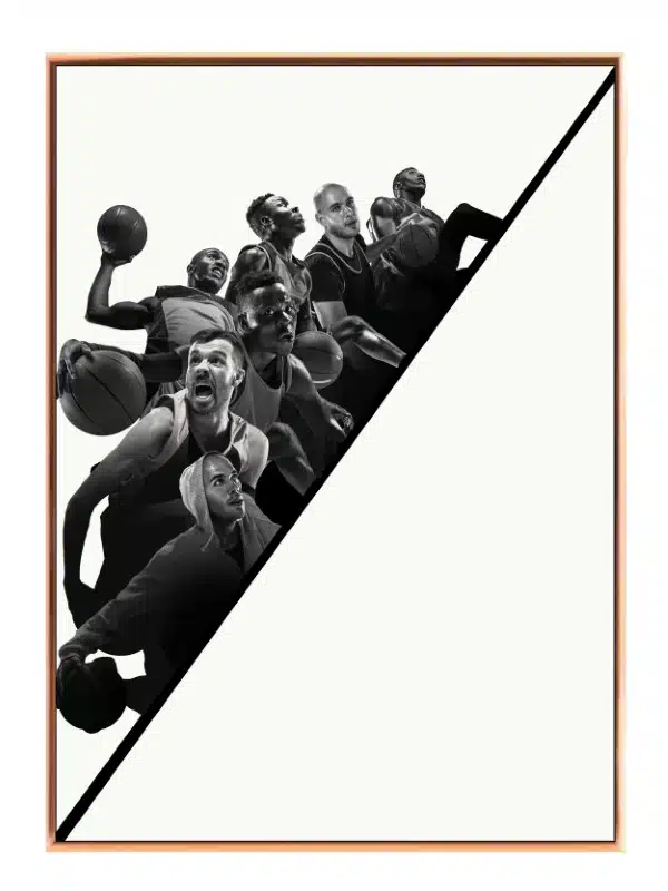 Dynamiske Basketballhelte i Sort-Hvid