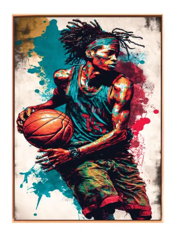 Dynamisk Basketballspiller i Fart