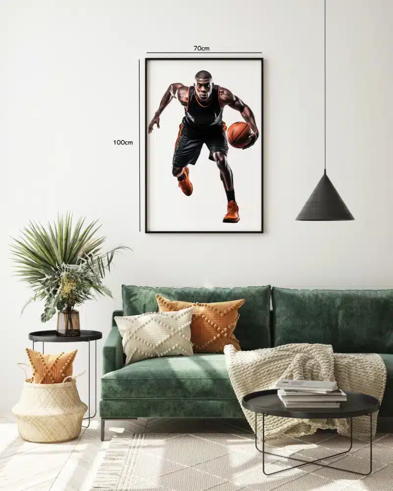 Dynamisk Basketballspiller i Fart