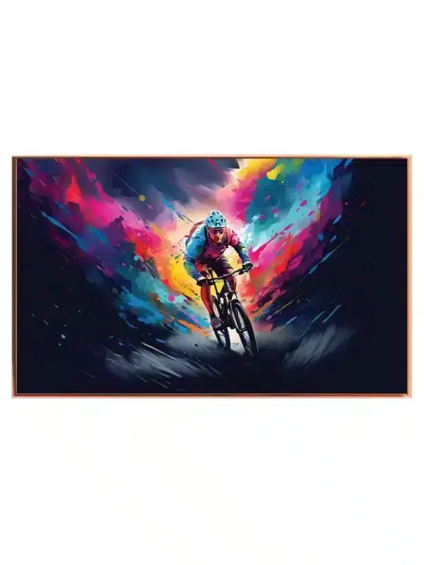 Farverig Cykelaction i Fuld Fart