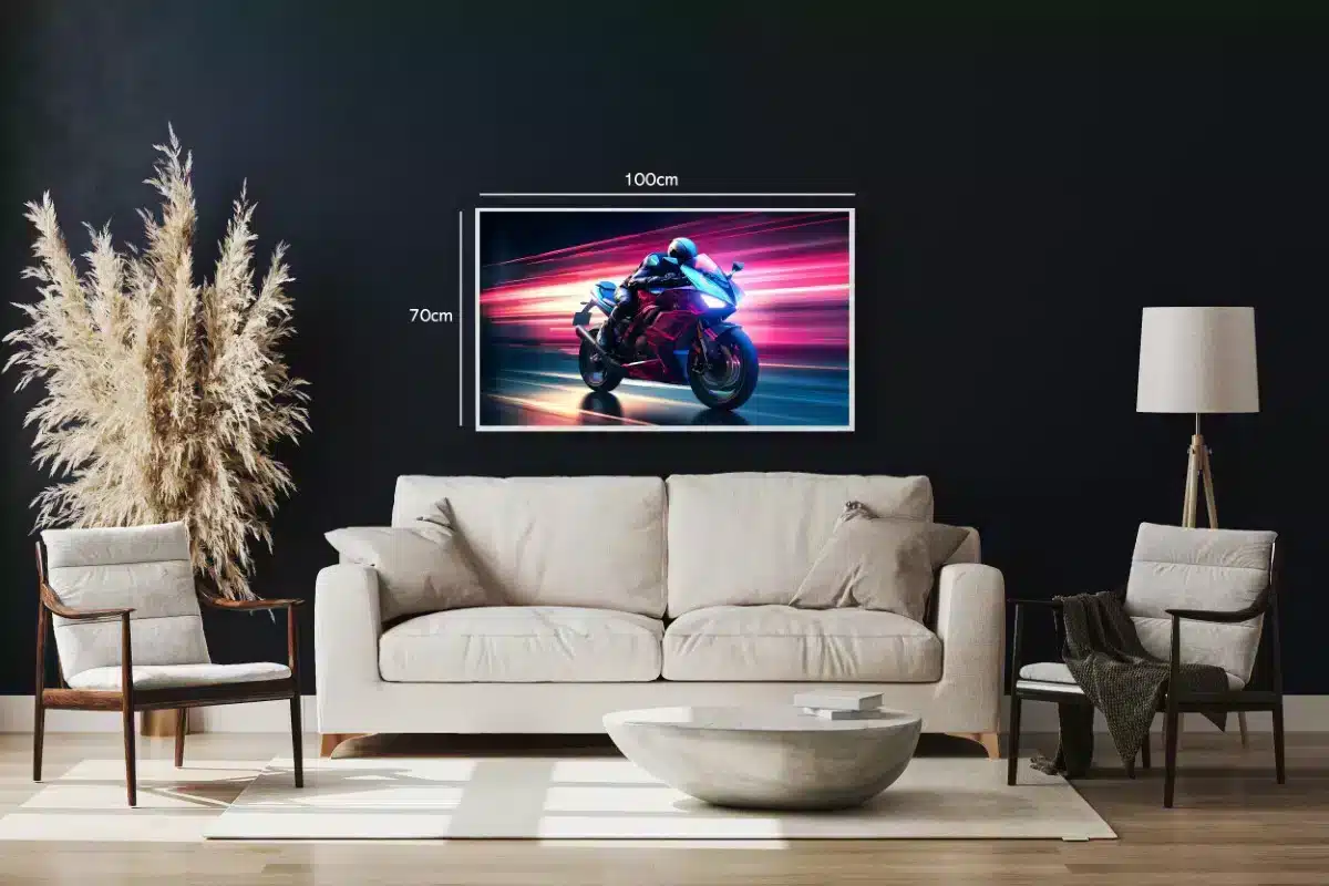 Lynhurtig Motorcykel i Neonfart