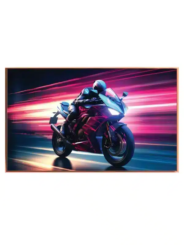 Lynhurtig Motorcykel i Neonfart