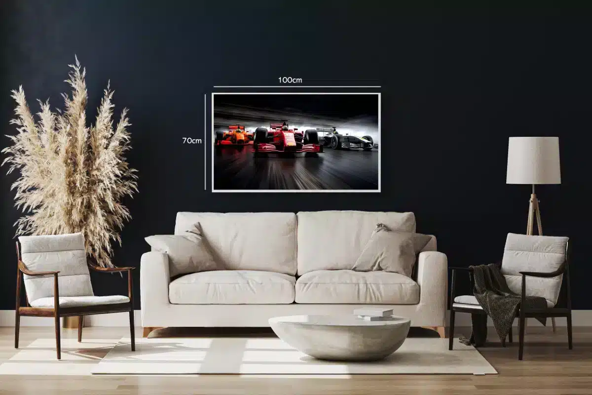 Formel 1-racere i fuld fart