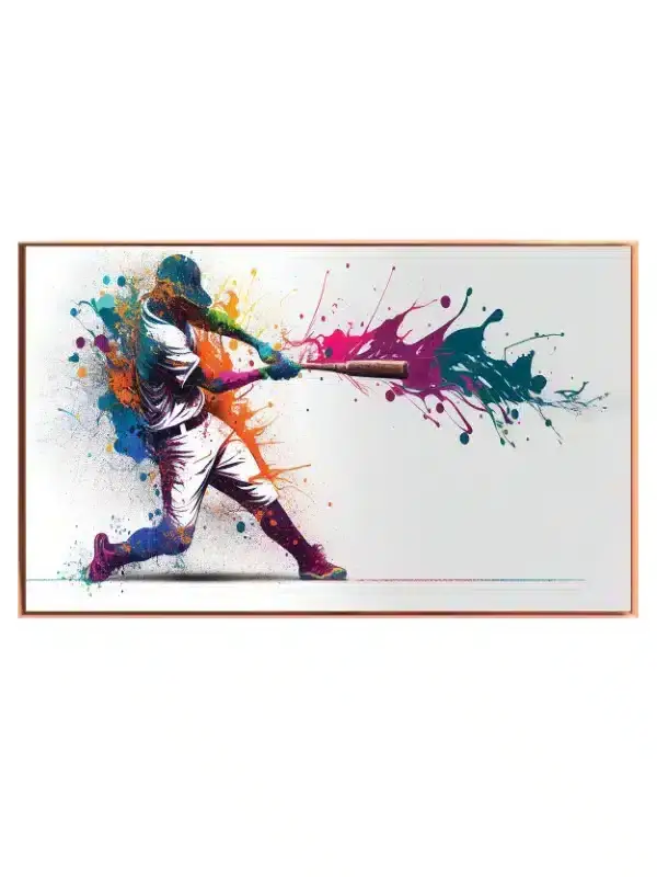Farverig Baseballspiller i Fart