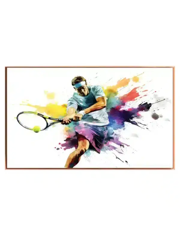 Dynamisk Tennisaction i Farvesprøjt