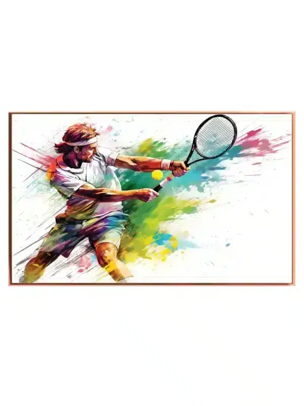 Farverig Tennisaction i Bevægelse