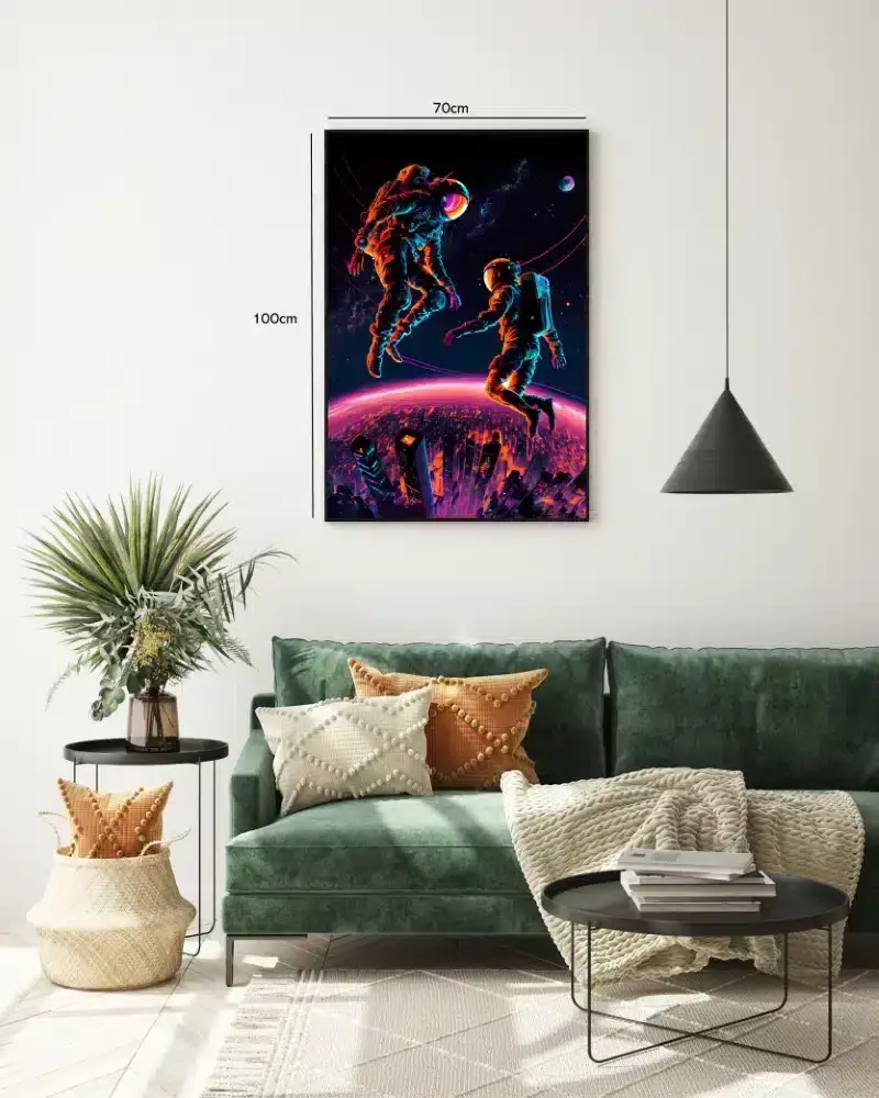 Grafisk Astronauter Over Neonby