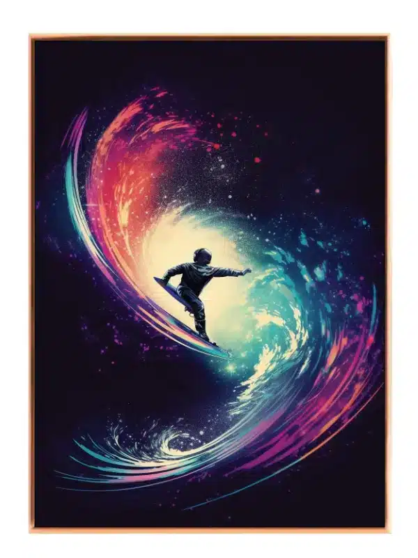Grafisk Snowboarder i Neonhvirvel