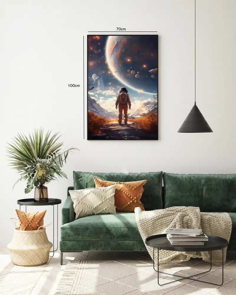 Astronaut Under Kæmpe Planet