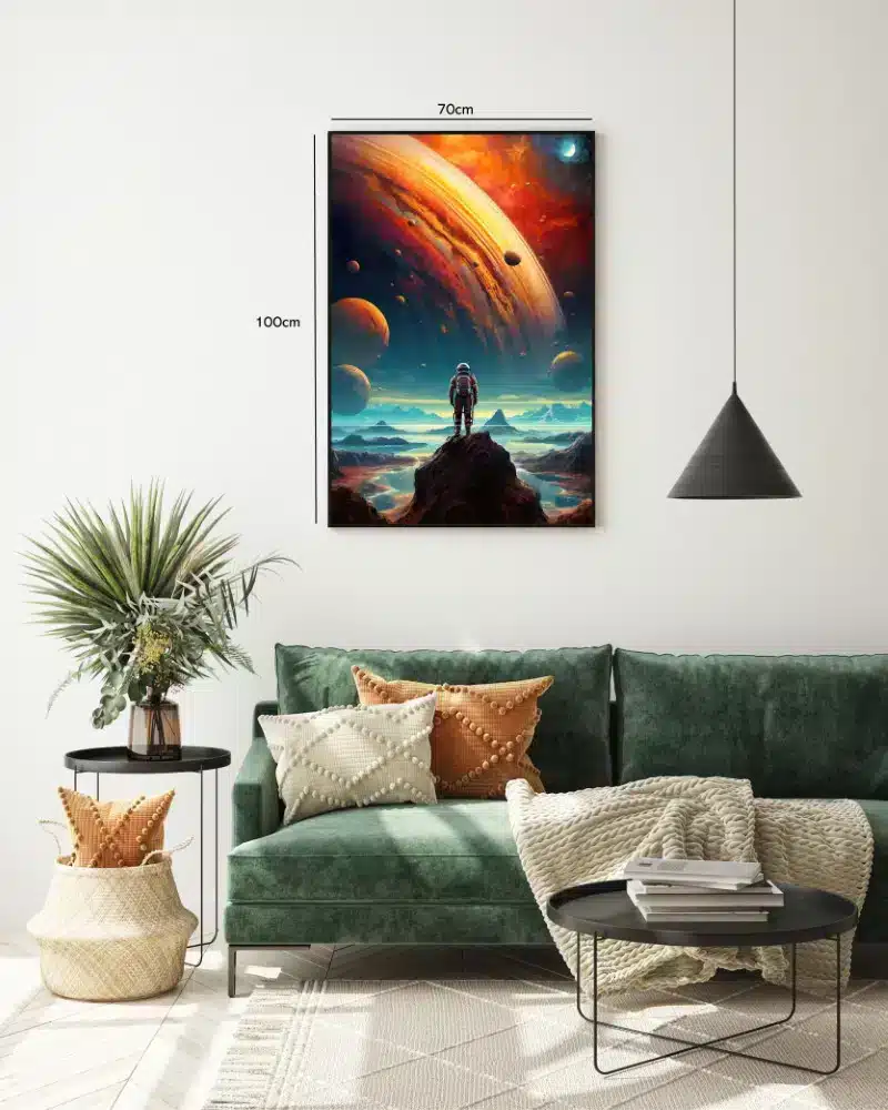 Astronaut Under Brændende Ringplanet