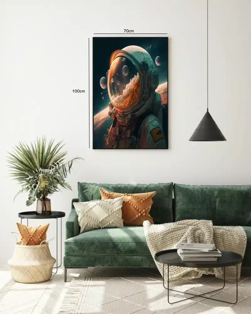 Grafisk Astronaut med Planetrefleksion
