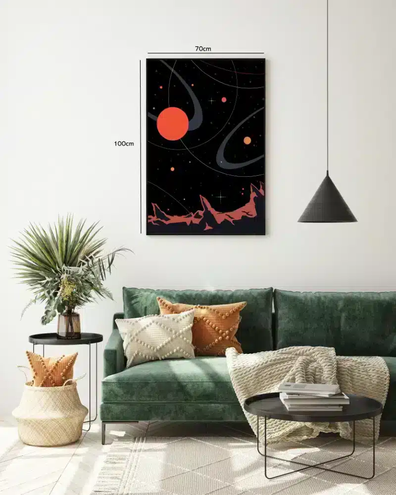 Rød Planet Over Fremmed Landskab