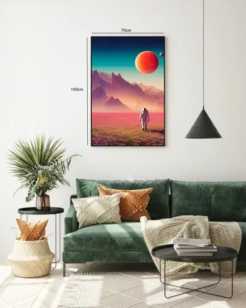 Astronaut Under Rød Planet