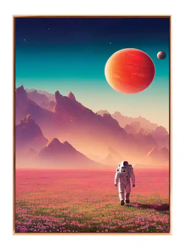 Astronaut Under Rød Planet