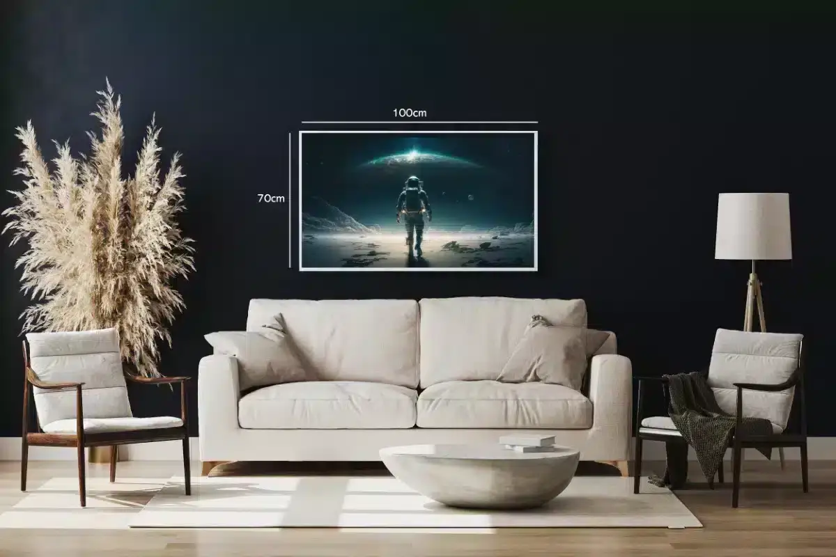 Grafisk Astronaut på Månelandskab