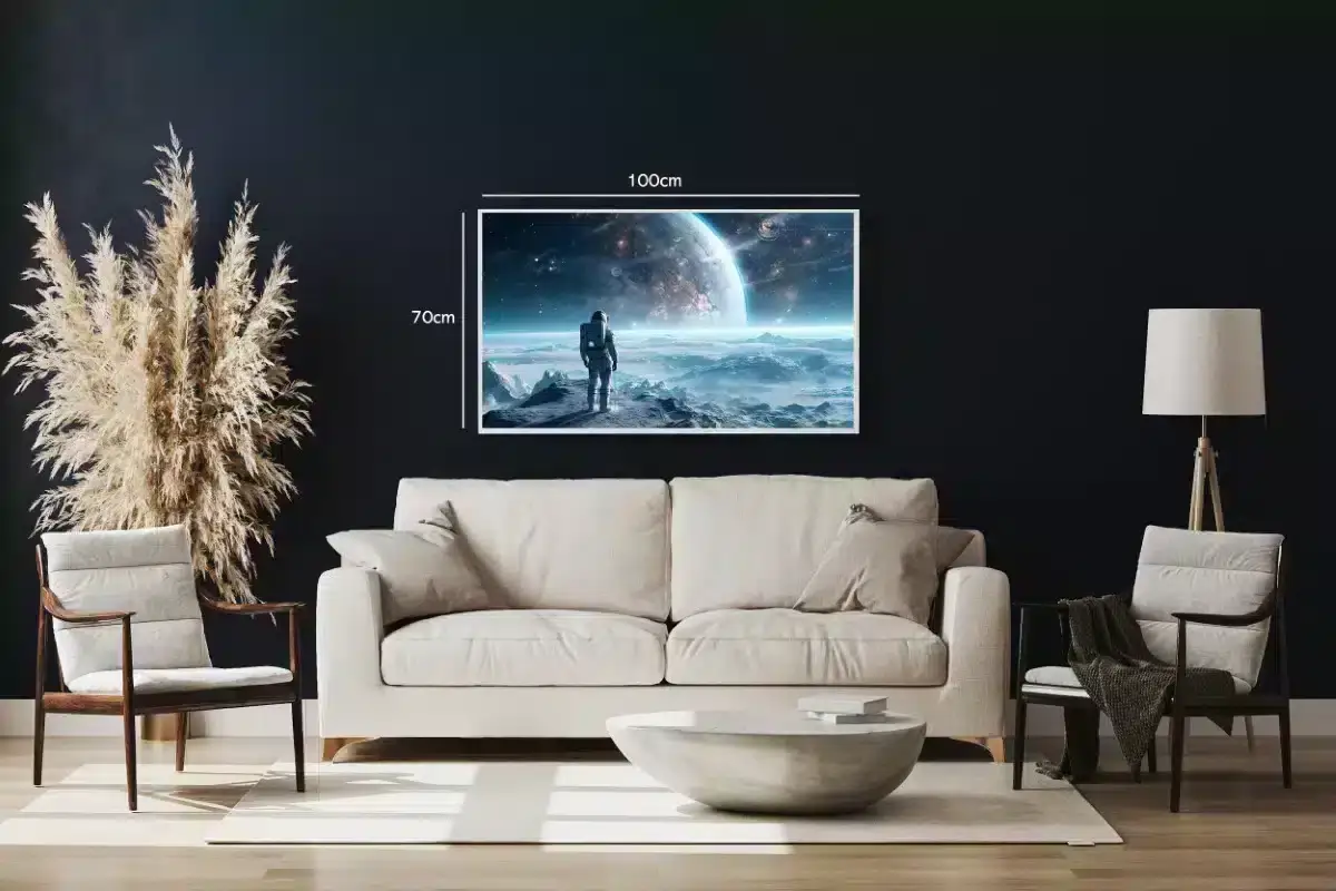Astronaut Over Isblå Horisont