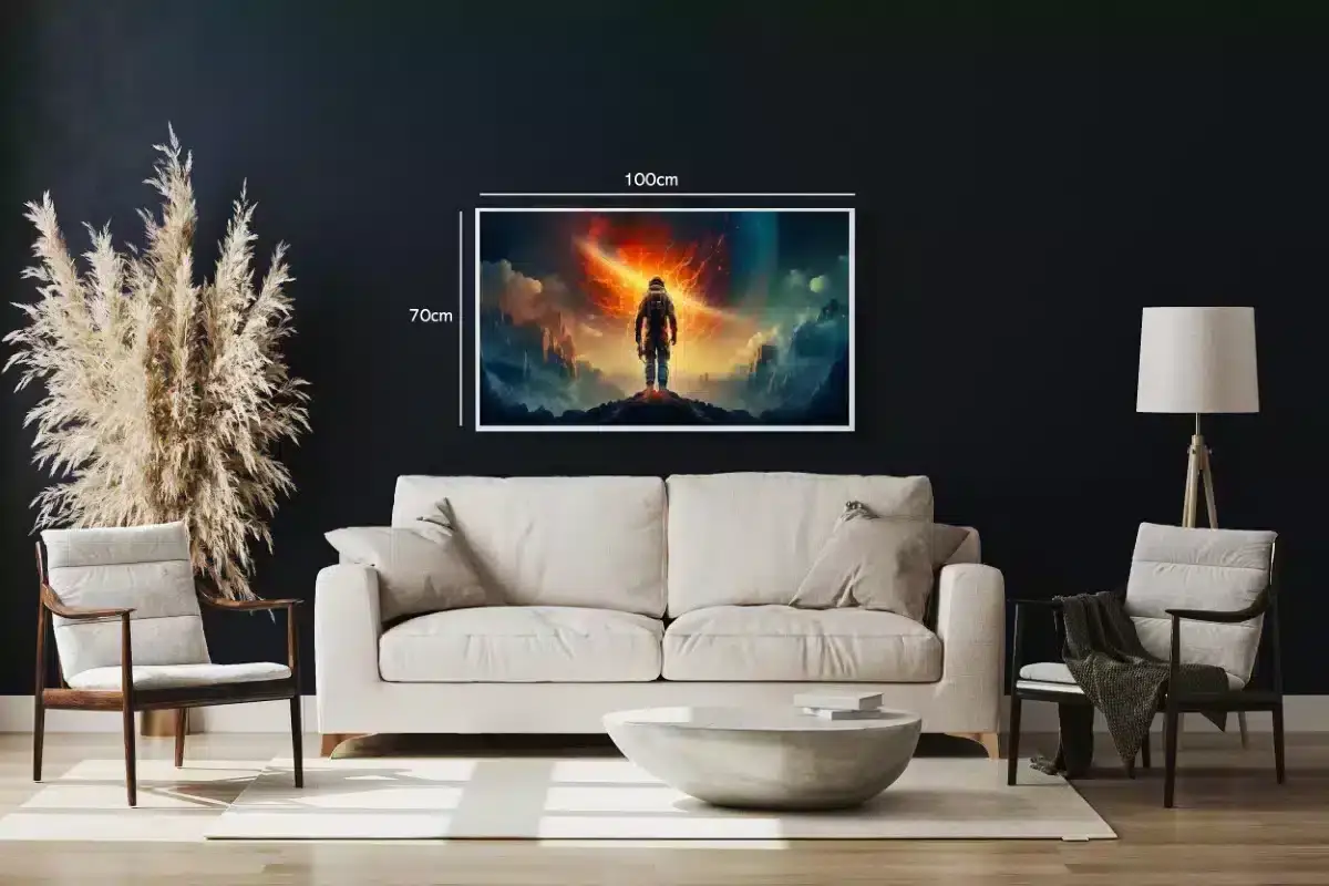 Astronaut Under Brændende Himmel