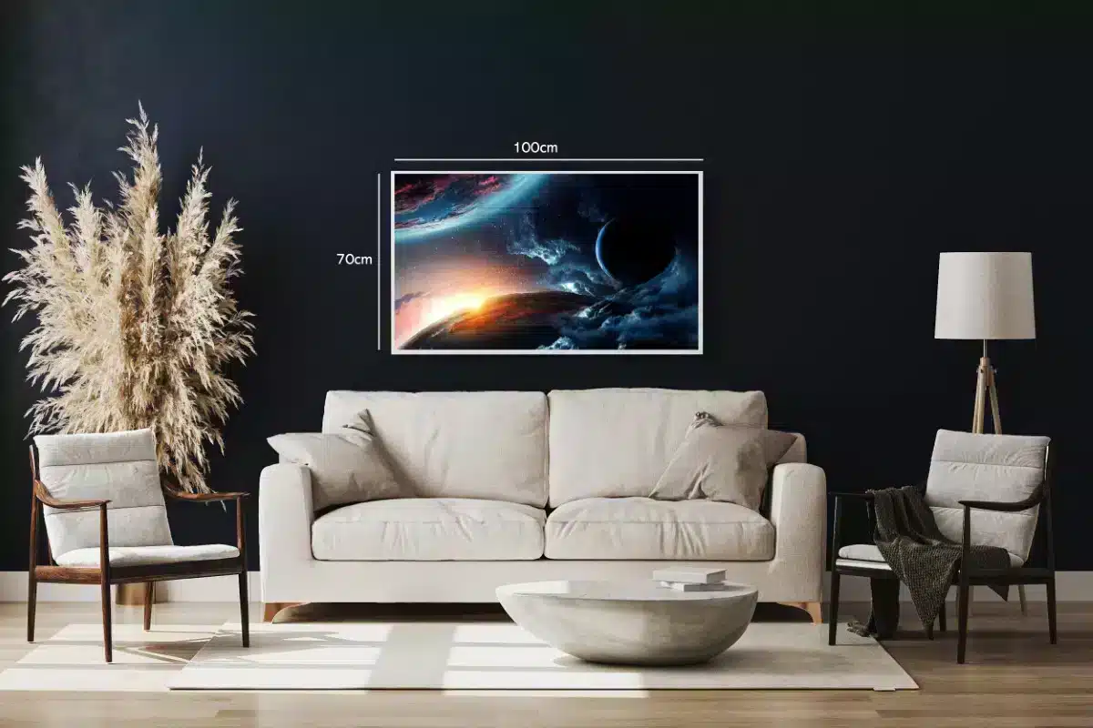 Kosmisk Solopgang Over Planeter