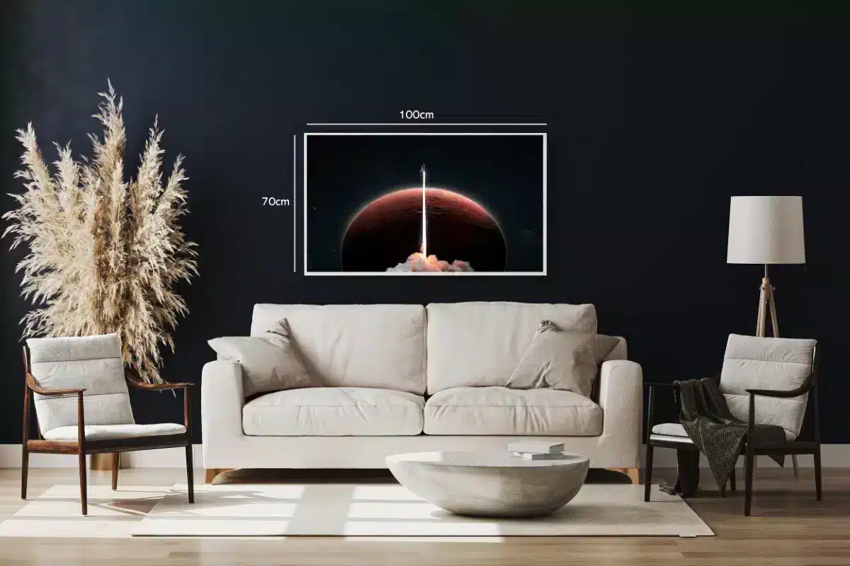 Raketopsendelse Over Rød Planet