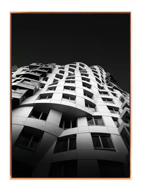 Bølgende Facade i Sort-hvid