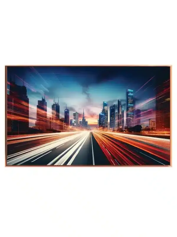 Lysstriber Mod Futuristisk Skyline