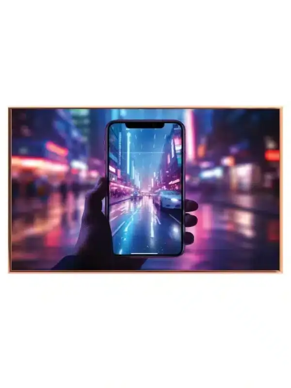 Neonlys Gennem Smartphone i Regn