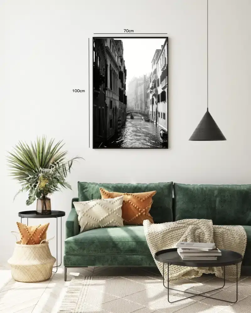 Black And White Canal View