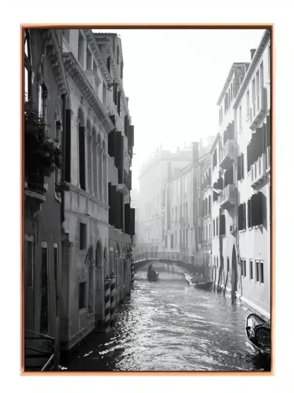Black And White Canal View