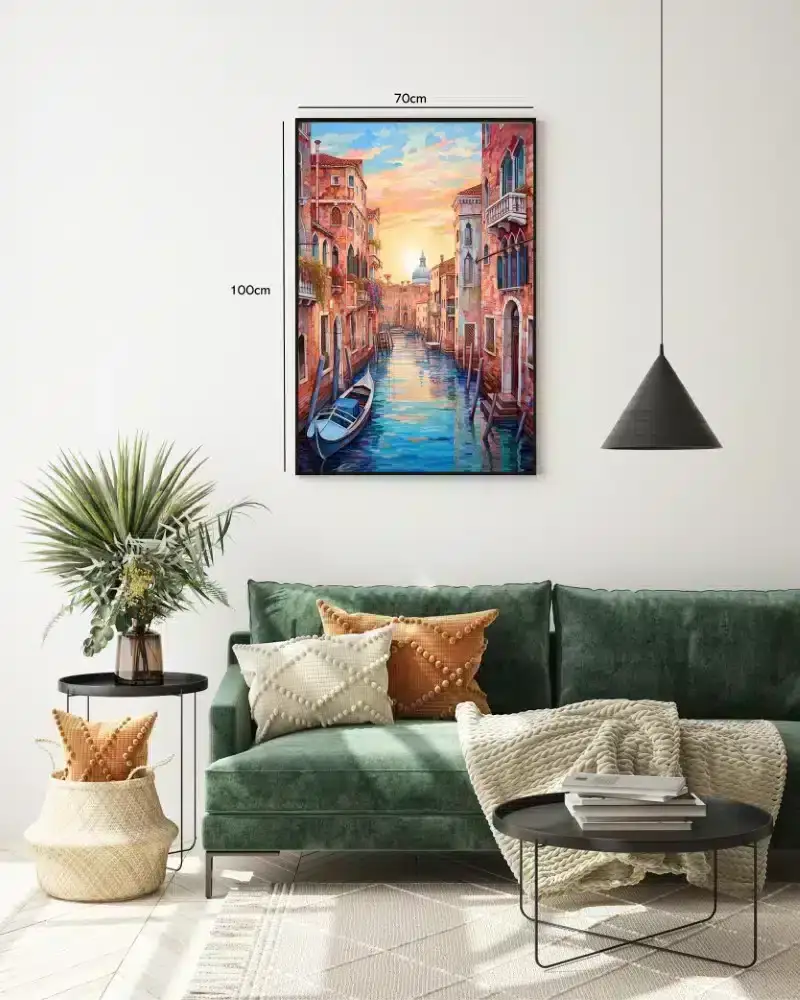 Venetian Canal Sunset Scene