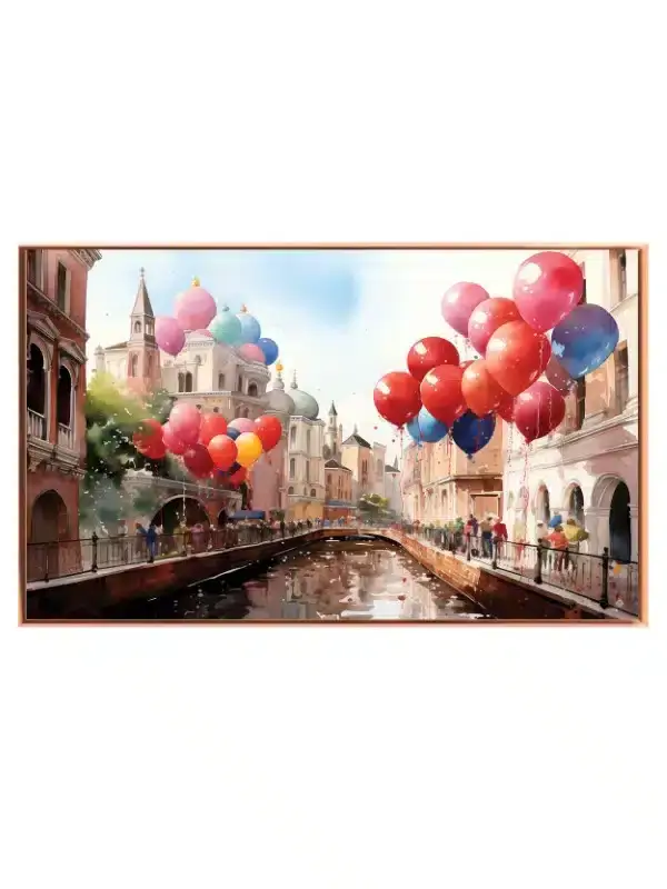 Colorful Balloon Canal Scene