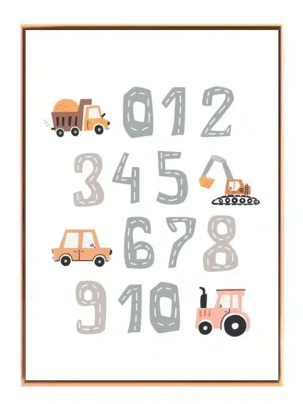 Playful Numbers With Vehicles Plakat