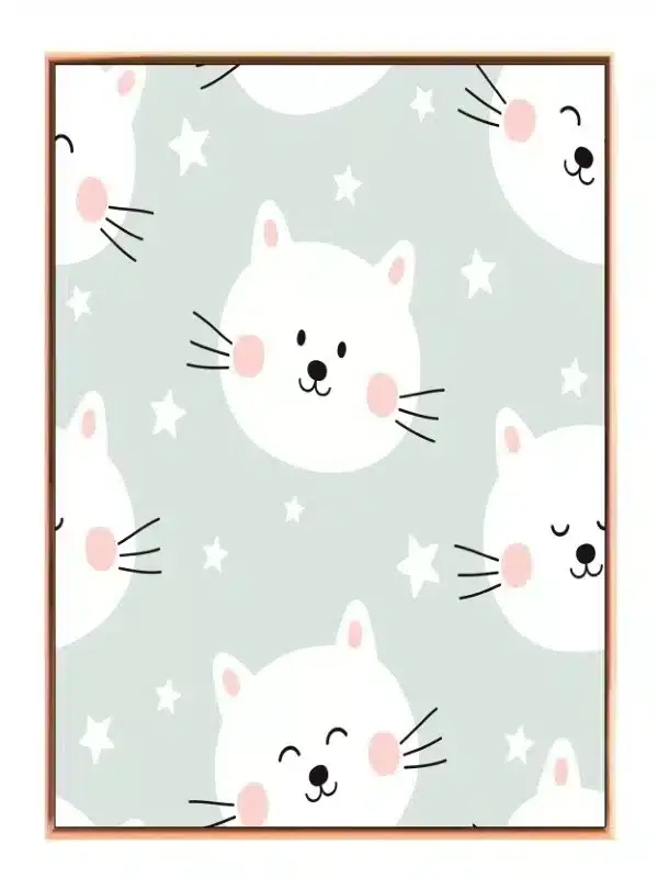 Gentle Happy Cat Faces Plakat