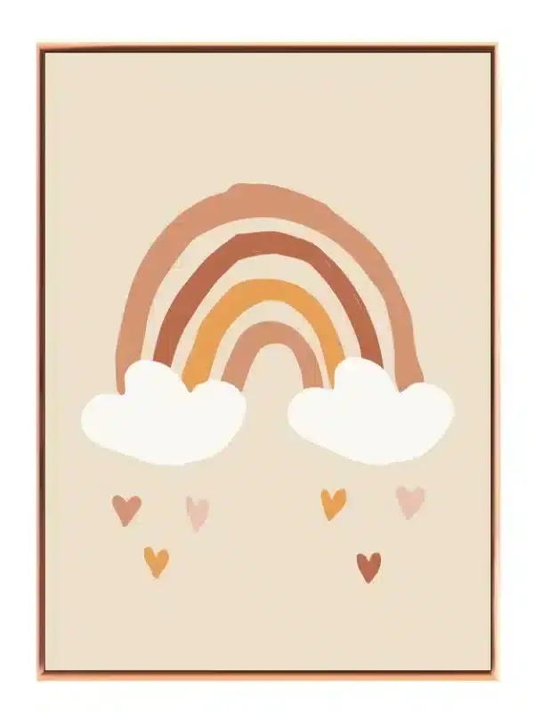 Gentle Rainbow With Hearts Plakat