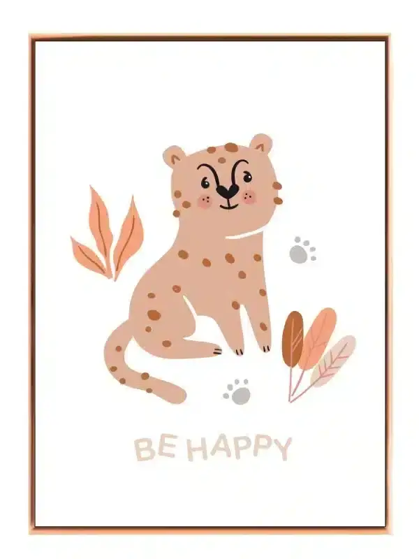 Happy Playful Leopard Plakat