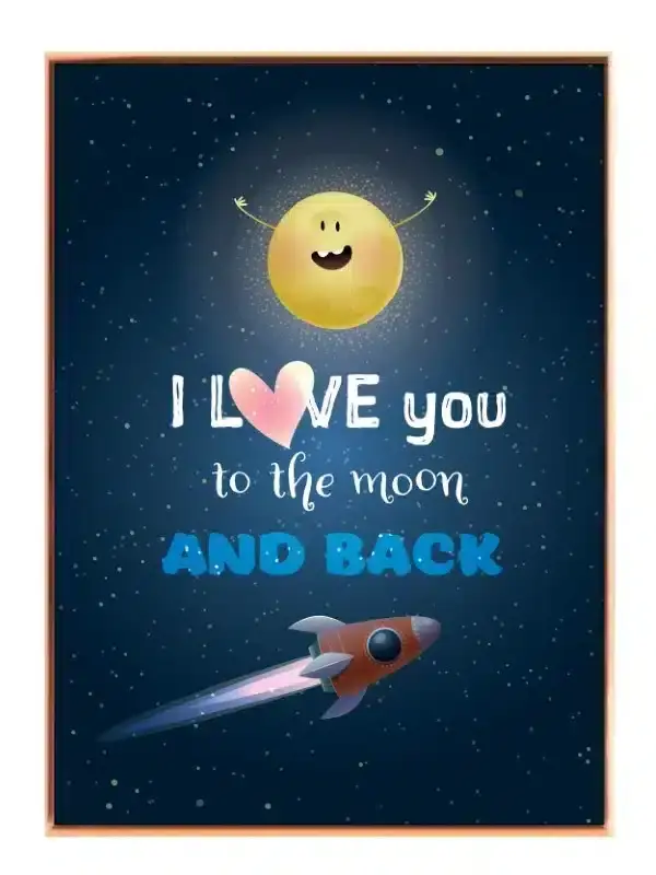 Playful Moon And Rocket Plakat