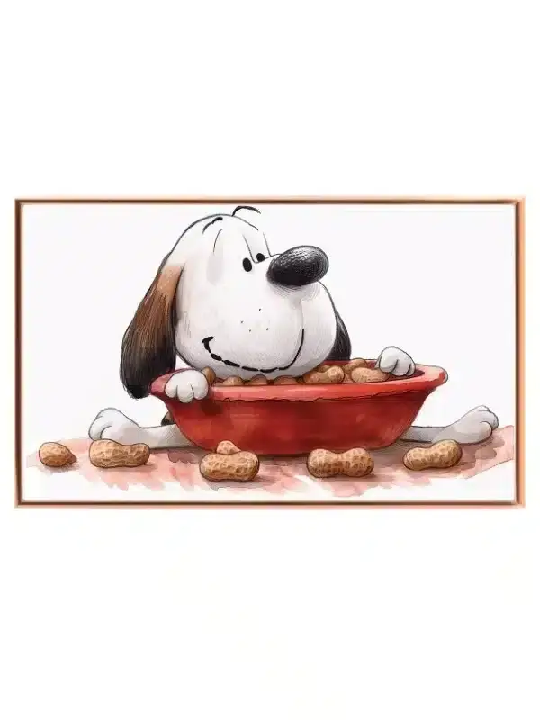 Playful Puppy With Peanuts Plakat
