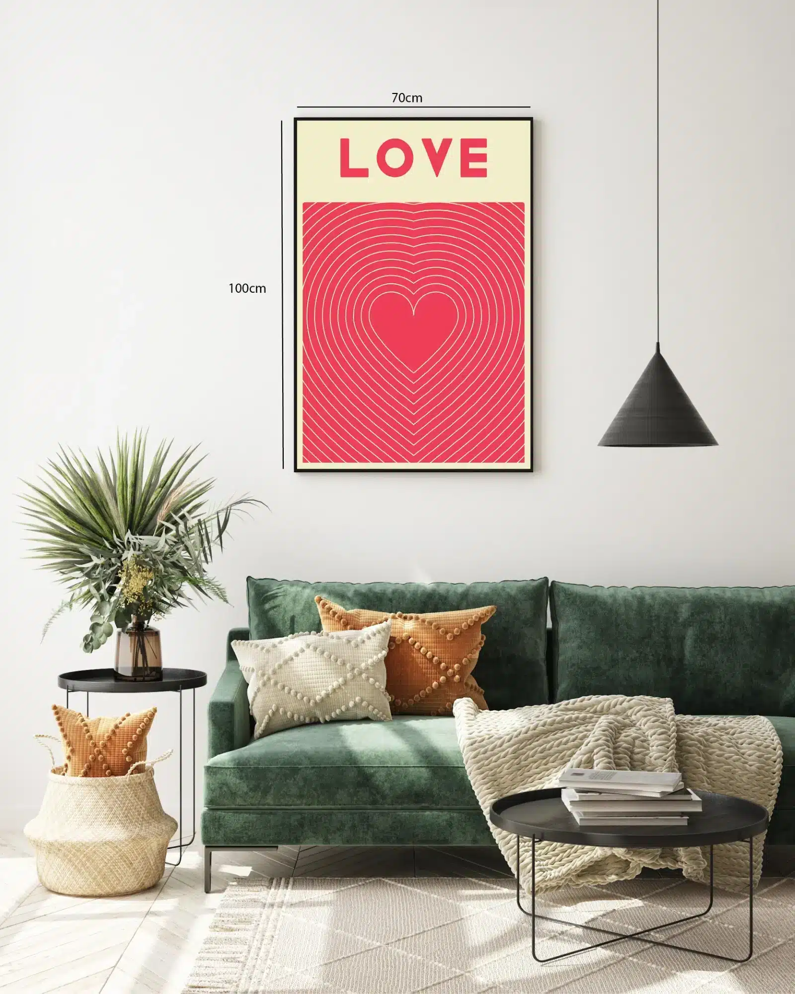 Hjerte ord med typografi mønster linjer